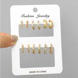 Stud Earrings 6 Pair C Shaped Alloy For Women Fashion Metal Style Geometry Creative Simple Temperament Jewellery