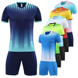 Fans Tops Tees 23/24 Men Football Jersey Suit Plus Size Custom Kids Quick-dry Breathable Team Club Matching Training Soccer Uniform Outfits Y240423