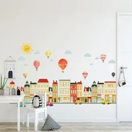 Wall Stickers Building Car Air Balloon Sticker For Baby Rooms Bedroom Decorations Home Wallpaper Nursery Mural Kids Room