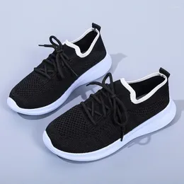 Casual Shoes 2024 Autumn Sneakers Women Breathable Slip On Sport Elastic Band Solid Colour Ladies Vulcanised