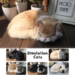 Toys Sleeping Cat Lifelike Cute Plush Toys Cat Dolls Realistic Simulation Kitten Ornaments Creative Office Home Decor Crafts