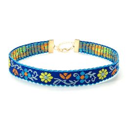 Necklaces Blue Flower Colourful Bohemia Gothic Goth Men's Ethnic Chokers Necklaces for Women Accessories Chain Necklace Jewellery Wholesale