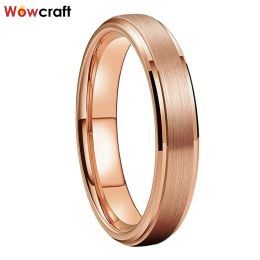 Rings Wedding Jewellery Ring Tungsten Carbide Engagement Band Brushed Finish Bevelled Edges Comfort Fit