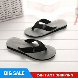 2024 Street Men Summer Flip Flops Beach Sandals AntiSlip Indoor Outdoor Casual Flat Shoes High Quality Home Slippers For 240412