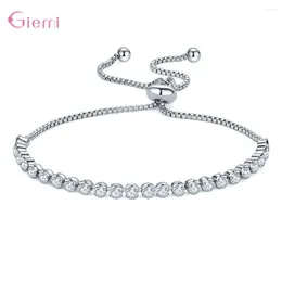 Link Bracelets Trendy Brand Women 925 Sterling Silver Korean Trend Cubic Zirconia Adjustable Pulsera Mujer Jewelry