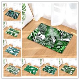 Carpets Hongbo Doormat Palm Leaf Flannel Kitchen Bathroom Anti Slip Rugs Home Entrance Floor Carpet Door Mat Decoration