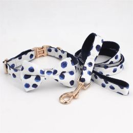 Collars floral Dog Collar Bow Tie with Metal Buckle Big and Small Dog&Cat Collar Pet Accessories