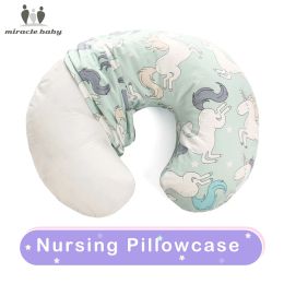 Pillow 2023 New Baby Pillow Cover Toddler Kids Cartoon Print U shape Pillow Slipcover Comfy Newborn Nursing Breastfeeding Pillow Cover