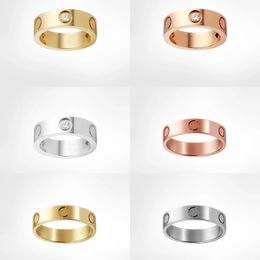 ring rings for women Original design branded love Ring 18K Gold Silver Rose Stainless Steel letter logo engrave Rings Women men lovers wedding Jewelry USA size4 5 6