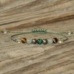 Strands Money Maker Malachite Pyrite Aventurine Tiger Eye Citrine Meditation Bracelet Yoga Bracelet