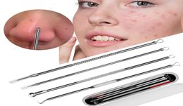 4PcsSet Blackhead Comedone Acne Grain Defect Vacuum Extractor Blackhead Remover Tool Spoon for Skin Care Tools RRA27684801237