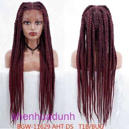 36 inch braided lace braid wig plaid set patterned