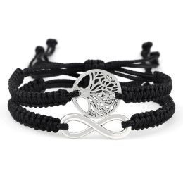 Strands 2pcs Handmade Ajustable Life Tree Braided Rope Bracelet & Bangle For Women Men Tibetan Buddhist Charm Couple Reiki Wrist Jewelry