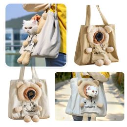 Bags Portable Canvas Handbag Puppy Messenger Bag Pet Knapsack Tote Cat Shoulder Bag Grinding Paws Toys Cat Scratcher Tree Wooden Pet