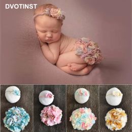 Accessories Dvotinst Newborn Baby Photography Props Floral Headband Flower Pad 2pcs Fotografia Accessories Studio Shooting Photo Props