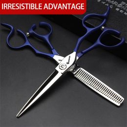 Shears 6 Inch Barber Shop Scissors Professional Authentic Hair Stylist Set Flat Cut Seamless Tooth Scissors Thin Hair Scissors