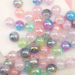 Beads Cordial Design 16MM 100Pcs DIY Hand Made/Crackle Beads/Round Shape/Aurora Effect/Jewelry Findings & Components/Acrylic Beads