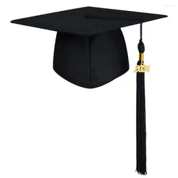 Berets 2024 Graduation Hat With Tassel Academic Dress High School Bachelor Uniforms Cap Party Hats