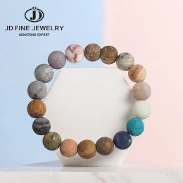 Strands JD Universe Space Planets Solar System Natural Matte Colorful Stone Bead Bracelets Men Women Handmade Yoga Chakra Jewelry Gift