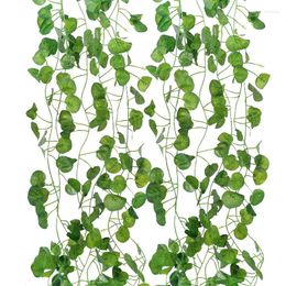 Decorative Flowers Artificial Plant Green Ivy Leaf Garland Hanging Vines Outdoor Greenery Wall Decor DIY Fake Wreath Leaves Home Party