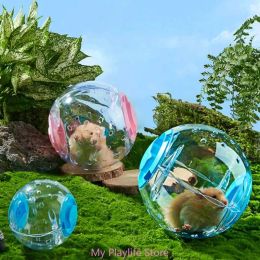 Wheels Small Pet Hamster Running Ball with Leash Exercise Toy Household Running Jogging Toy Hamster Spinning 18cm