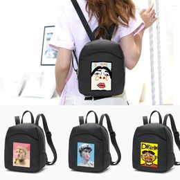 Backpack Funny Print Small Shoulder Bag For Teenage Girls Fashion Women Casual Daypack Bagpack Female School Mini