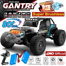 Electric/RC Car 4WD Off Road 4x4 Super Brushless RC Car 80KM or 50KM/H High Speed Monster Drift Remote Control Waterproof Truck Toy Adults Kids T240422