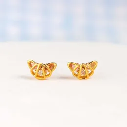 Stud Earrings Ins Cute Orange Zircon Exquisite Fruit Earring For Women Girls Fashion Aesthetic Jewelry Gift