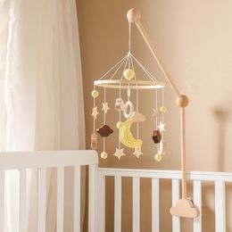 Baby Rattles Crib Mobiles Toy Star Moon Pendant Animal Bed Bell Rotating Music For Cots Bracket Infant Gifts 240418