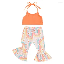 Clothing Sets Born Baby Girl Clothes Summer Plain Strap Cami Top Pant Headband Hat Toddler Coming Home Outfit