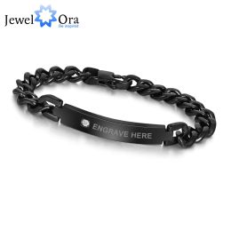 Bracelets Personalised Engrave Men Bracelet Fashion Titanium Steel Bracelets & Bangles for Men Husband Anniversary Gift Fathers Day