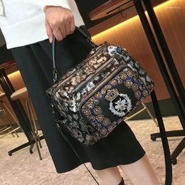 Bag Animal Prints Handbag Women Designer Handbags High Quality Fancy Frills Bolso Grande Mujer Diamond Tote Shoulder Satchels