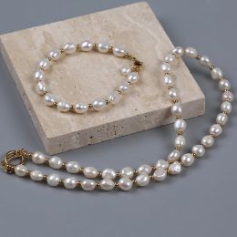 Strands 78mm Natural Freshwater Pearl Choker Necklace Bracelet Baroque pearl Jewellery for Women wedding Wholesale