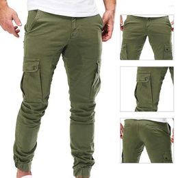 Men's Pants Terrifi Men Mid Waist Multi Pockets Jogging Trousers Skin-friendly Streetwear Autumn For Daily Wear