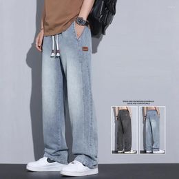 Men's Jeans 2024 Casual Wide Leg High Street Baggy Classic Man Straight Denim Long Pants Trousers Blue 3X