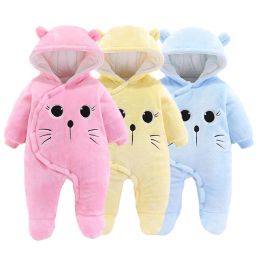 Coats Cute Newborn Baby clothes Winter warm Infant Boys girls Rompers plus cotton thicken Jumpsuit for Baby New born Outwear 012M