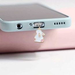 Cell Phone Anti-Dust Gadgets Mobile phone dust plug alloy rabbit paw fashionable and cute pendant data cable charging port plug Y240423