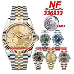 NF Luxury Watches N Super 42MM 336933 A9001 Automatic Mens Watch Sapphire Champagne Dial Gold Two-tone Stainless Steel Bracelet Gents Wristwatches