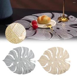 Table Mats Leaf Hollowed Out Mat Anti Slip Thermal Insulation Placemat Irregular Pad Suit For Dining Decoration 2 Color C9V6