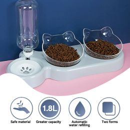 Supplies 1pc Cat Food Bowl Automatic Feeder Water Dispenser Pet Dog Cat Food Container Drinking Raised Stand Dish bowl Pet Waterer Feeder