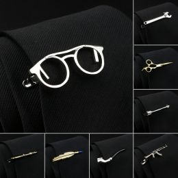 Clips Men's Tie Clips 28 Designs Option Car Saxophone Glasses Feather Shape Metal Tie Clip Design Tie Pins Wholesale Retail Arrow Clip