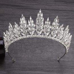 Jewelry Luxury Gorgeous Crystal Leaves Wedding Crown Royal Queen Tiaras Headbands for Girls Prom Bridal Crowns Bride Diadem Hair Jewelry