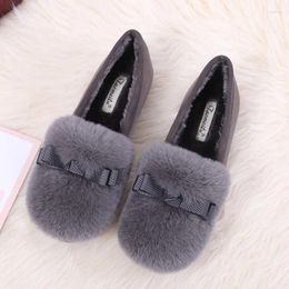 Casual Shoes Winter Women's Flats Plus Warm Snow Boots Stylish Outdoor And Work Wear Ladies Flat Cotton 33-43