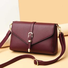 Bag Womens 2024 Versatile Crossbody Small Square Fashionable and Elegant Middle Aged Moms Texture Soft Leather Shoulder