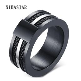 Bands Black Male Unique Ring Wedding Band Tungsten Carbide Ring 12.5mm Man Anniversary Jewellery Size 9# 10# 11# 12#