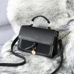 Drawstring Luxury Women PU Leather Handbag High Quality Vintage Shoulder Bag Brand Designer Crossbody Bags Small Square Lady Purse