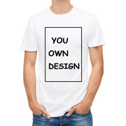 Picture processing High Quality Customized Men T shirt Print Your Own Design QR code po casual tshirt 240408