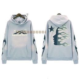 Hellstar Hoodies Sweatshirts Portrait High Street Tide Hip Hop Thickened Athleisure Hand Painted Pockets Womens Hellstar 6022