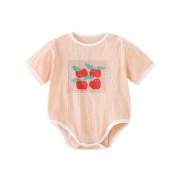 Rompers 2024 Summer Newborn Baby Romper Infant Cotton Short Sleeve Body Suit Boy Girl Jumpsuits Clothes 0-24M H240423