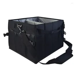 Storage Bags Camping Caddy Bag Oxford Polyester Picnic For Plates And Utensils With Mesh Pockets Organizer Basket